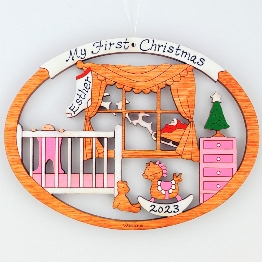 Baby's First Christmas Ornament - Pink